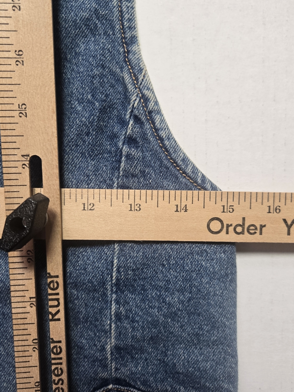 We The Free Blue Denim Button-Front Vest - Picture 5 of 6
